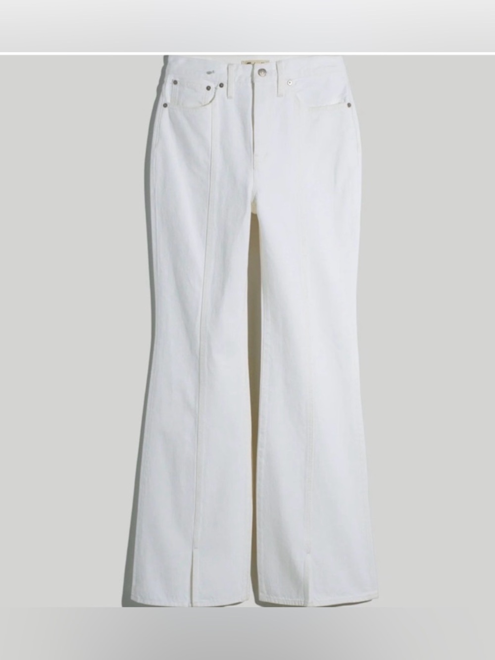 Madewell Baggy Flare Jeans Women’s Sz 26 Tile White High Rise Wide Leg Split Hem - Picture 2 of 16